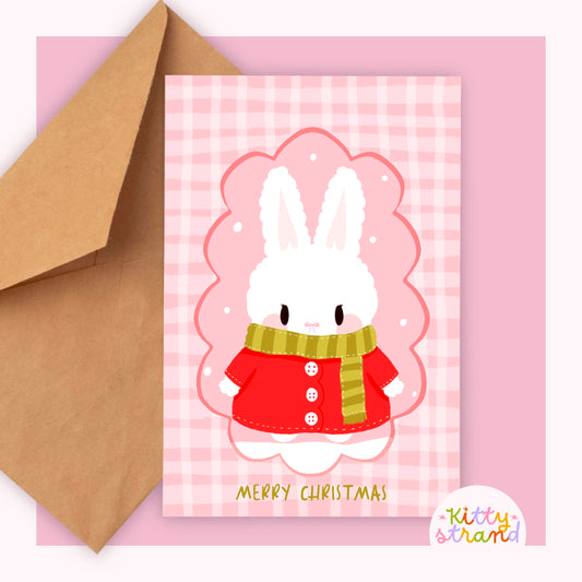 Festive Bunny Christmas Card