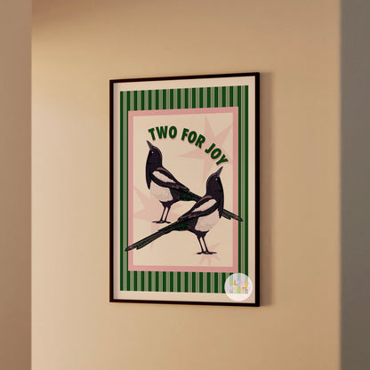 Two For Joy, Magpie Wall Art