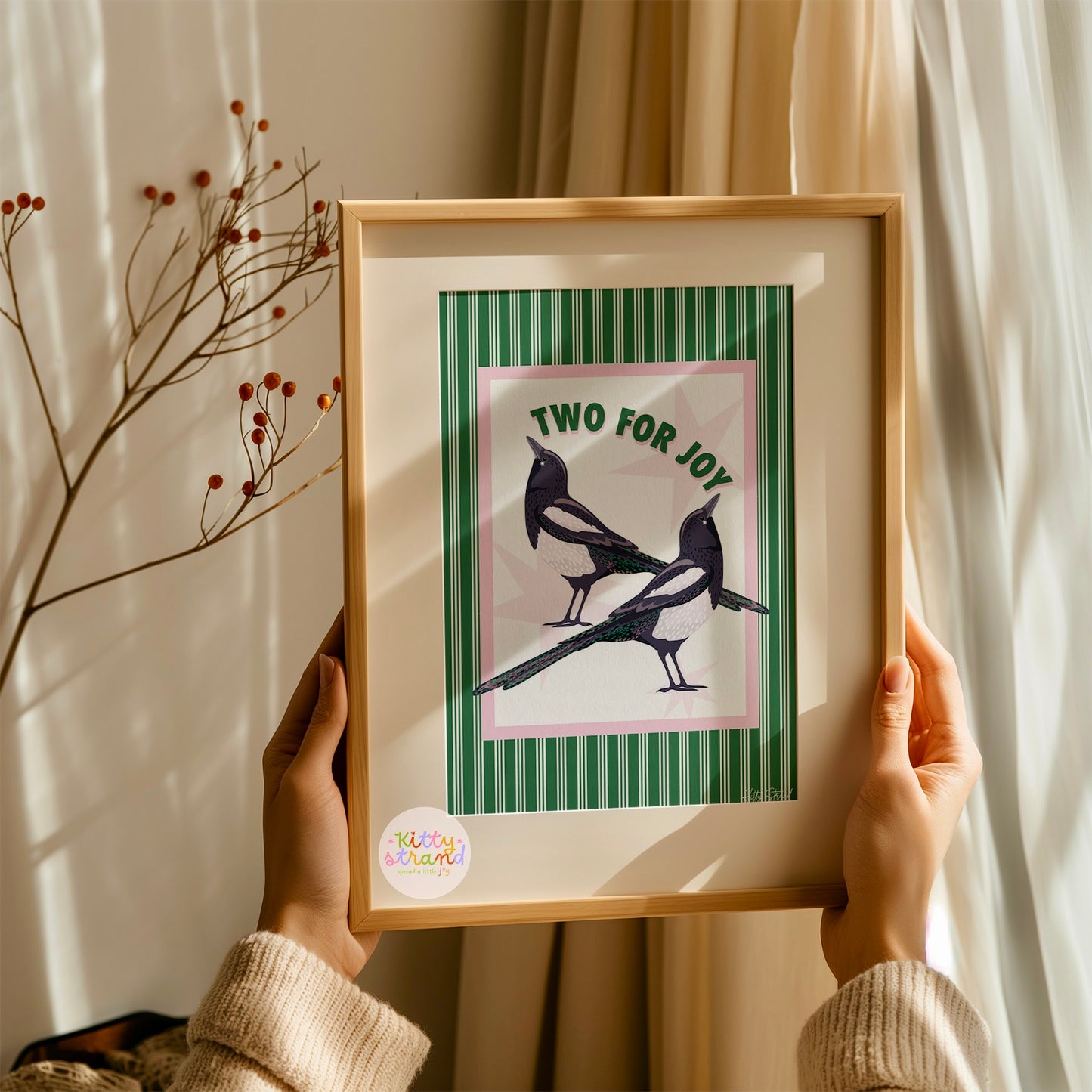 Two For Joy, Magpie Wall Art