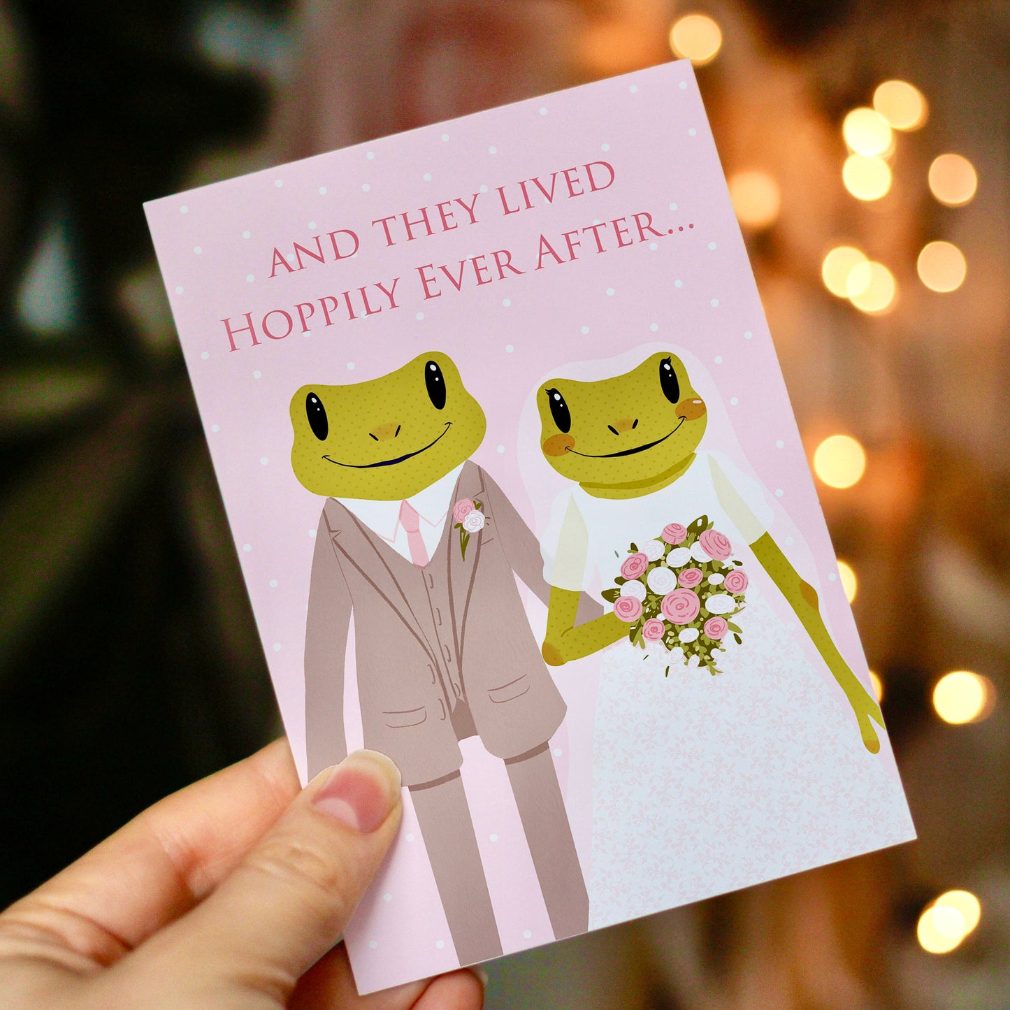 Happily Ever After, Frog Wedding Card
