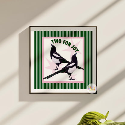 Two For Joy, Magpie Wall Art