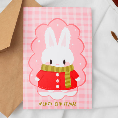 Festive Bunny Christmas Card