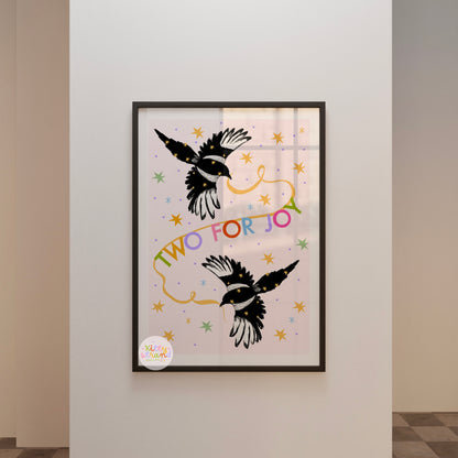 Two For Joy, Magpie Wall Art
