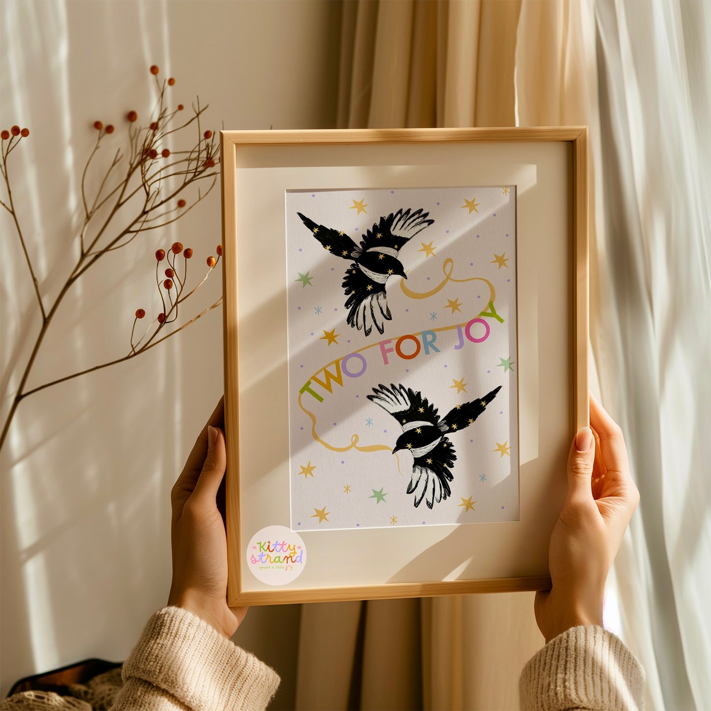 Two For Joy, Magpie Wall Art