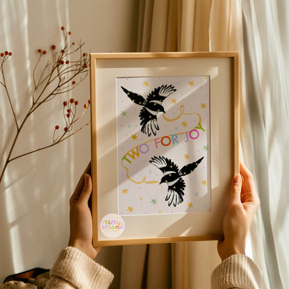 Two For Joy, Magpie Wall Art