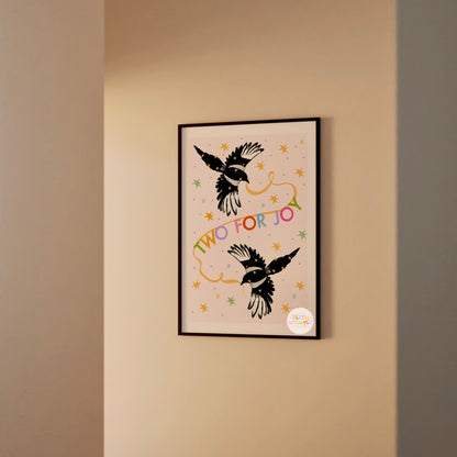 Two For Joy, Magpie Wall Art